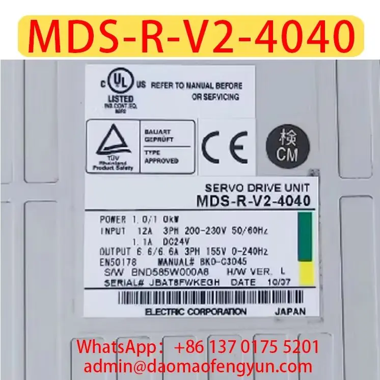 MDS-R-V2-4040 Used Servo Drive Original Genuine，MDS R V2 4040，Fast shipping
