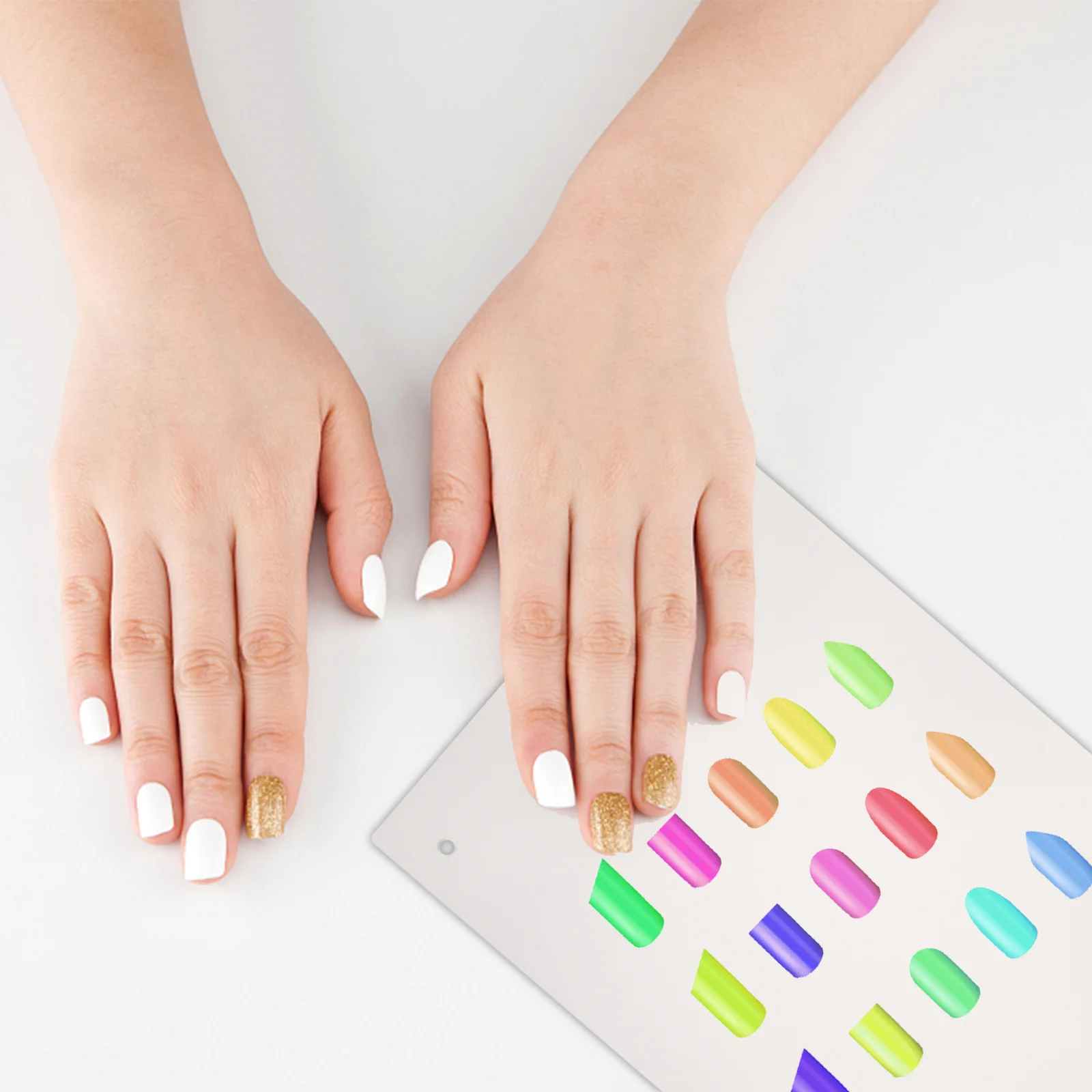 2 Pcs Nail Tip Display Board Art Studio Decor Fake Nails Tips False Sample Salon