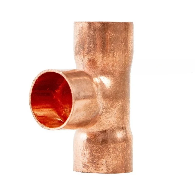 

Красное медное трехходовое соединение малого и среднего размера, медная труба центрального кондиционирования Т-образная равная диаметр 6-54 мм