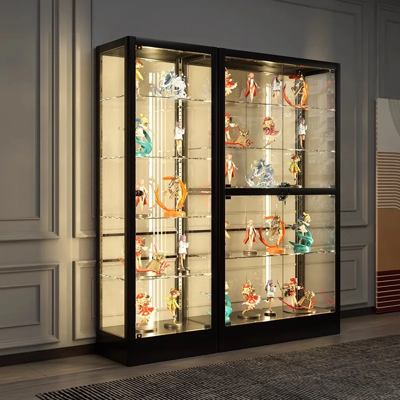 Customized. Minifigure Cabinet Display Cabinet with Light, Tempered Glass Cabinet, Home Dustproof Storage Shelf, Toy Displa