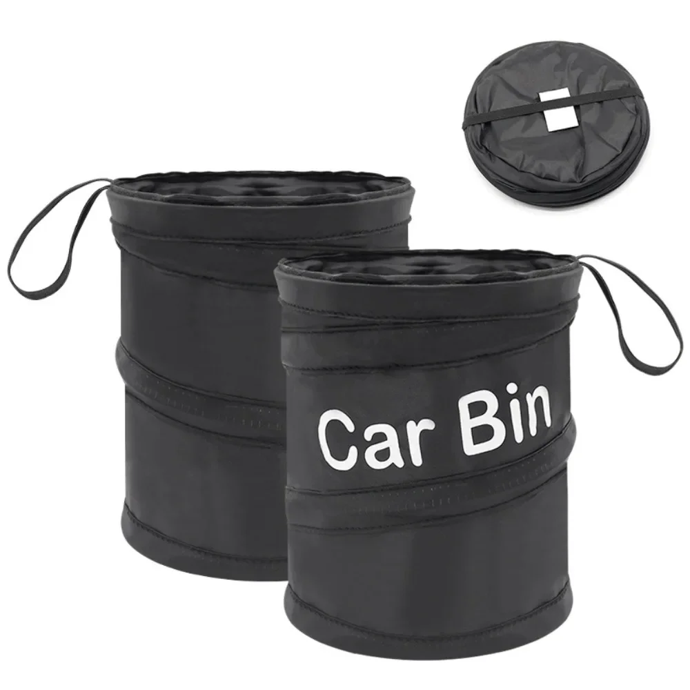 

Black Waterproof Car Trash Can Bag, Leak-Proof Car Garbage Bag with Side Pocket, Multifunctional Car Cooler Bag for Vehicle
