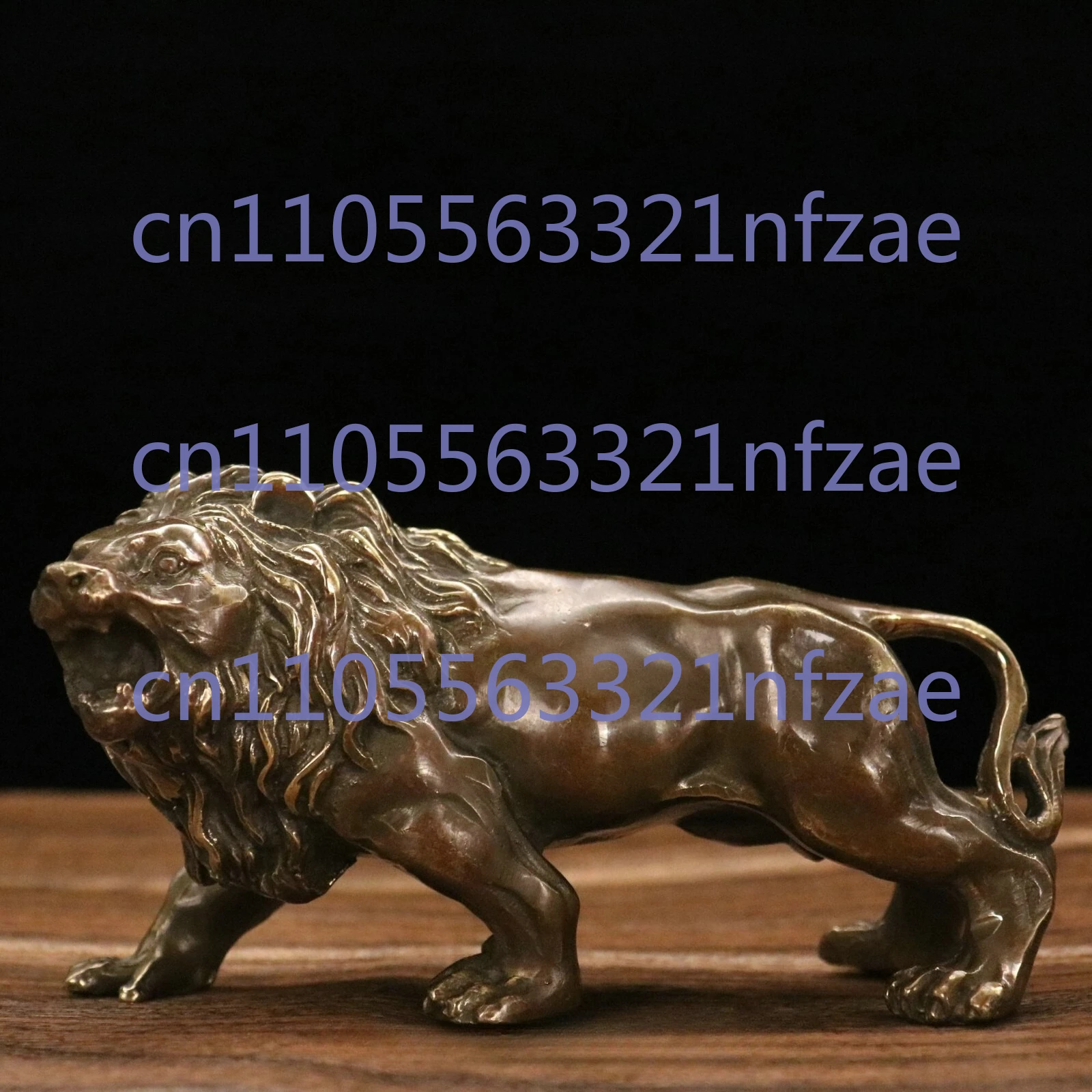 6 "الصين القديمة البرونزية فنغشوي فو فو الكلب الحرس باب الأسد الوحش تمثال الحيوان #4