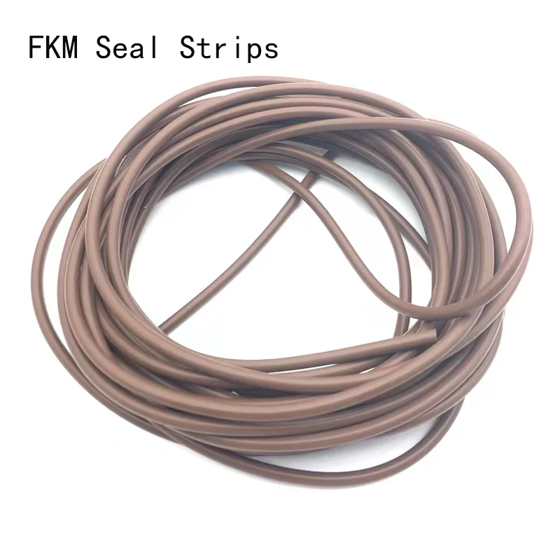 2/3/5/8/10M Dia 2/2.5/3/3.5/4/4.5/5/5.5-8mm Solid Brown FKM Sealing Strip Oil Resistance Fluorine Rubber Round Strip FKM Strip