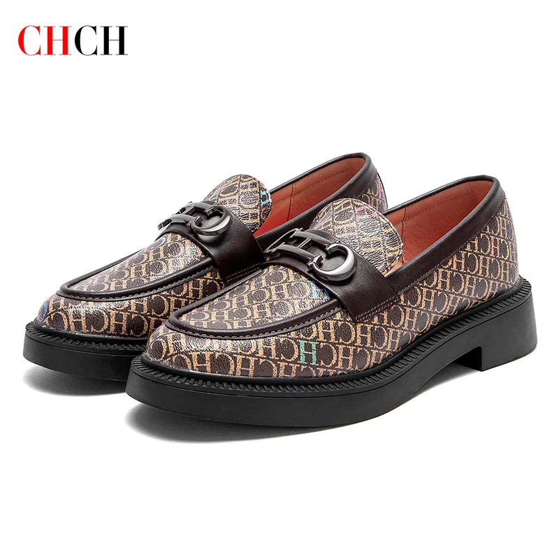 CHCH Women's Flat Shoes Coffee Classic Fashion Women's Business Dress Shoes