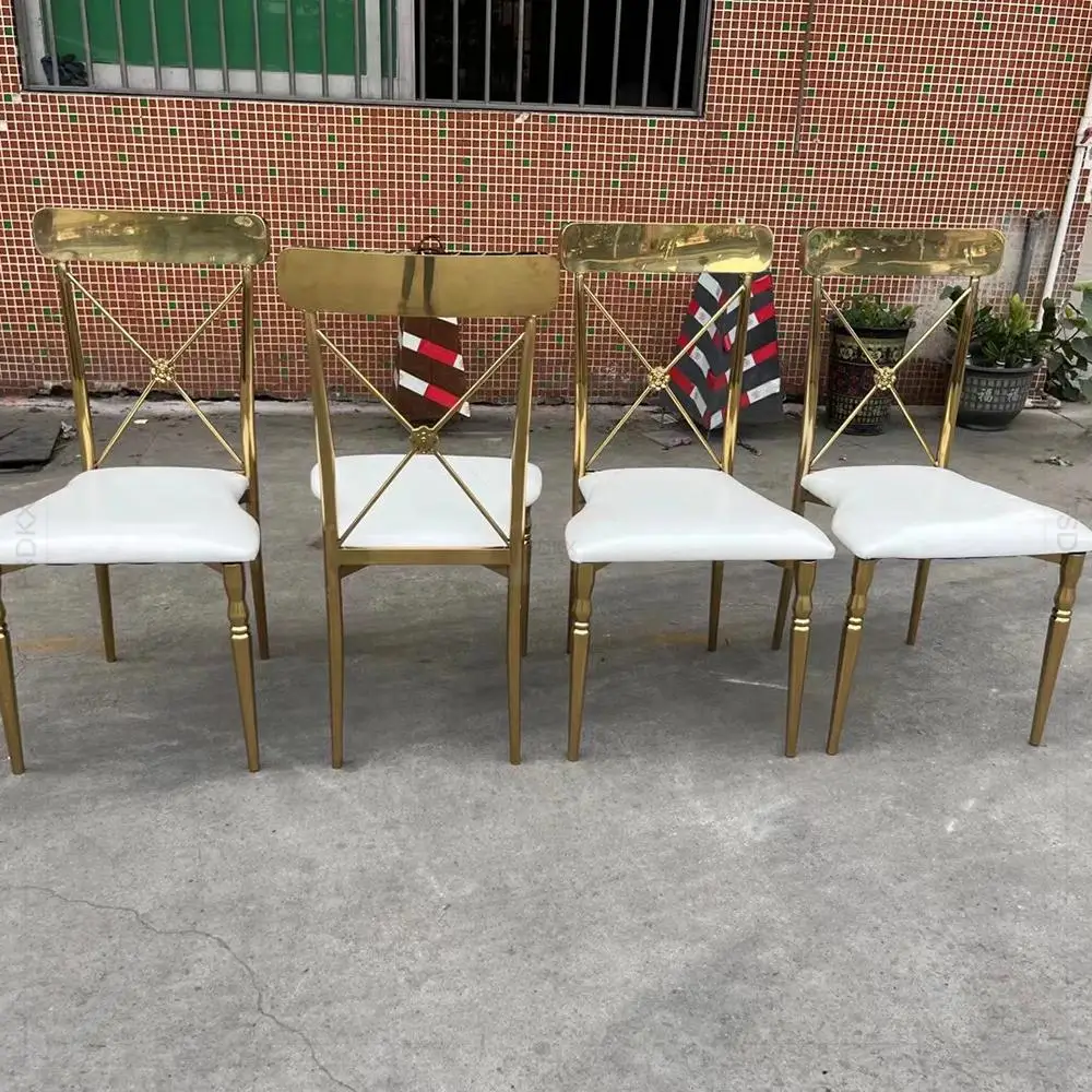 One-stop Furniture Golden Stainless Steel Chair Wholesale-wedding-and-event-chairs Gold Modern Chairs for Wedding