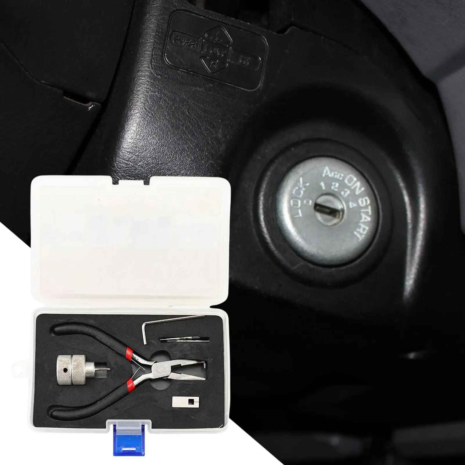 Car Lock Pin Removal Extractor Repair Tool Ignition Cylinder Removal Tool Locked Keys In Car Opener Kit Repair Tool Kit With Box view 3