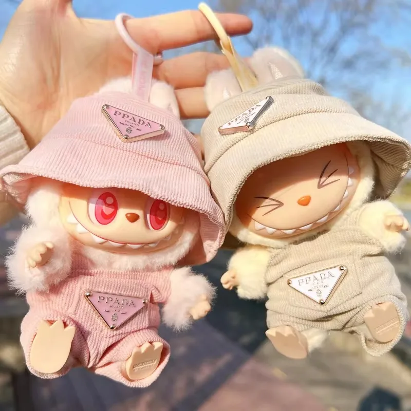 For Labubu Doll Clothing  Strap Pants with Mini Headphones and Mini Camera 17cm Clothing Shoes Doll DIY Accessories Training Sit