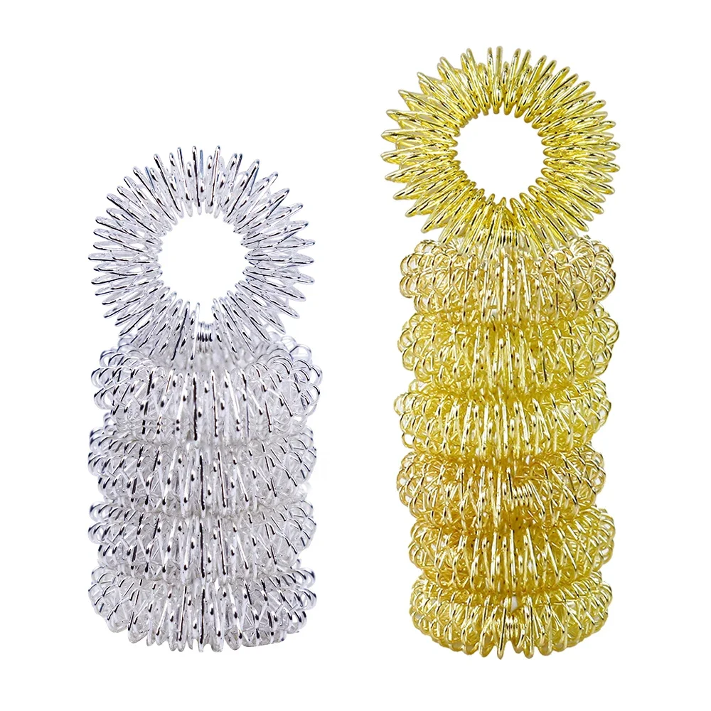 

10/20 шт., Лидер продаж, массажное кольцо для пальцев, из нержавеющей стали, снятие стресса, стимулирует кровообращение, массаж тела, кольцо для акупунктуры