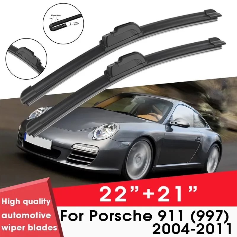 

Car Wiper Blade Blades For Porsche 911 (997) 2004-2011 22"+21" Windshield Windscreen Clean Rubber Silicon Cars Wipers