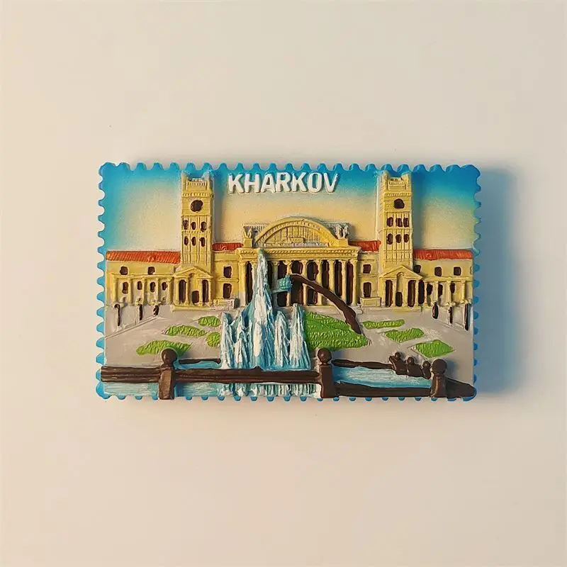 KHARKOV Fridge Magnet Refrigerator Sticker Decor Resin Kharkiv Ukraine Souvenir