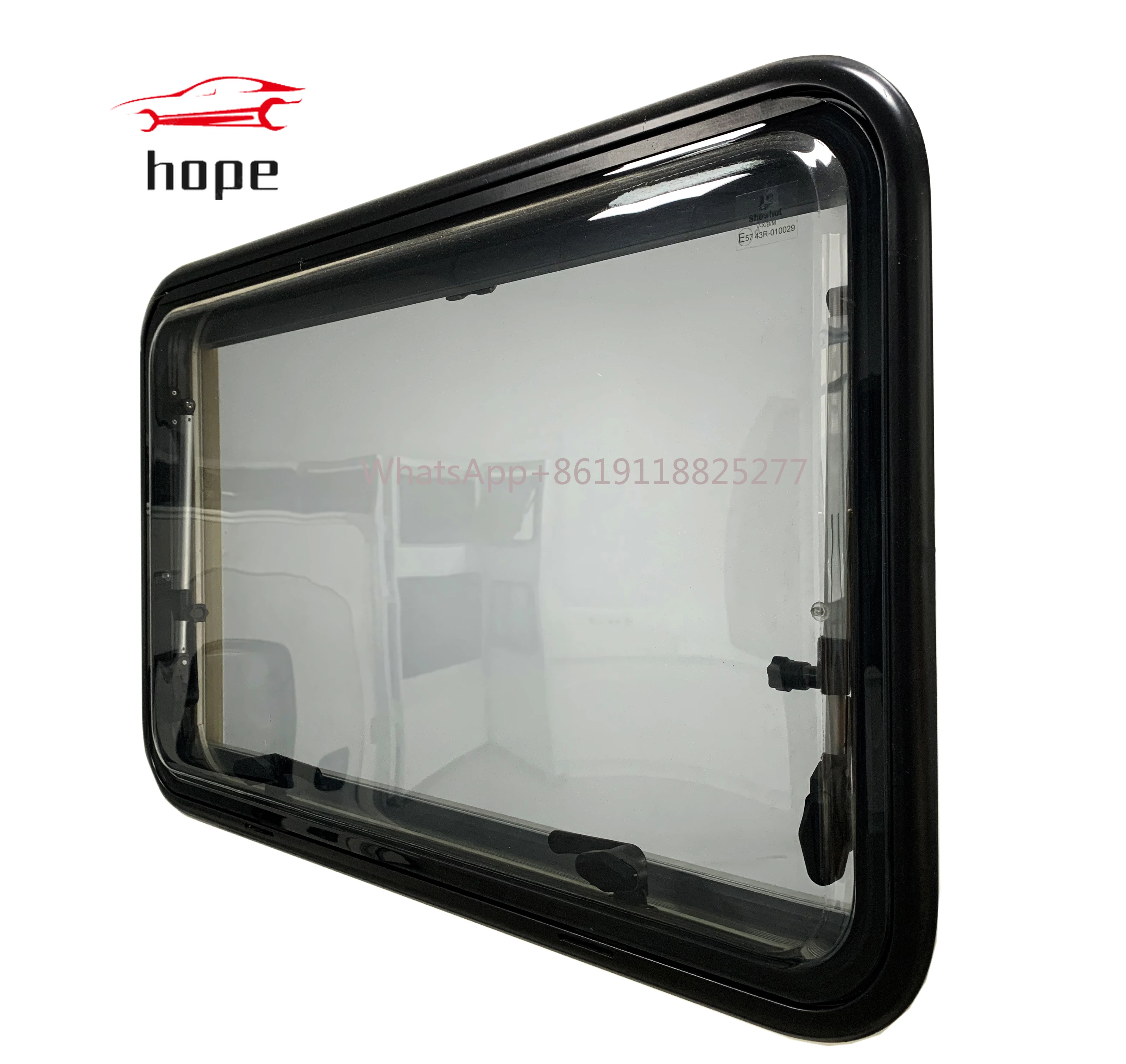 New Double-Layer Acrylic Side Window with Push-Out Air Struts with Stop Struts and Knob Struts Features Inner Windows