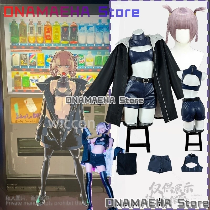 

CALL OF THE NIGHT Косплей Нанакуса Назуна Каваи японский вампир черное пальто сексуальный искусственный короткий топ брюки Jirai Kei наряд для девочек