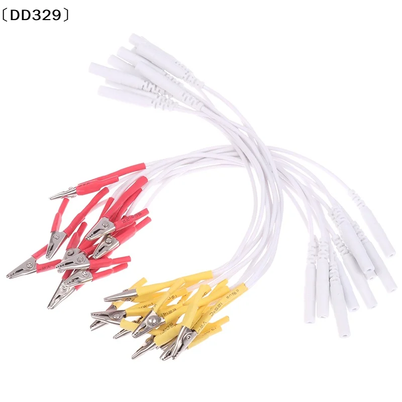 10pcs Tens/Ems Tieline Alligator Clip Cable Wire Electrode  For Hwato SDZ-II Electronic Acupuncture2mm Pin Type Cables〔DD329〕
