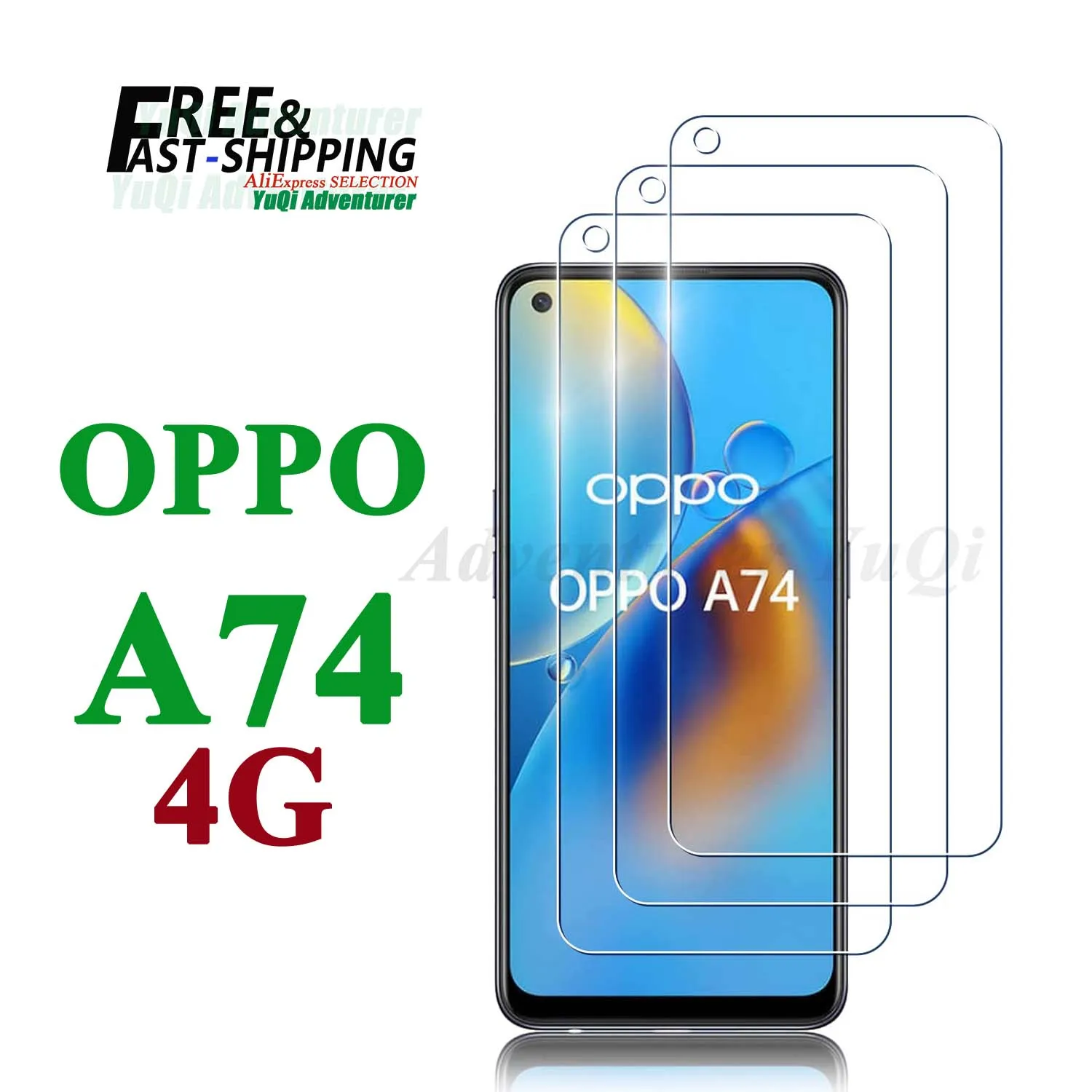 Screen Protector For OPPO A74 4G, Tempered Glass SELECTION Free Ship HD 9H Transparent Clear Anti Scratch Case Friendly