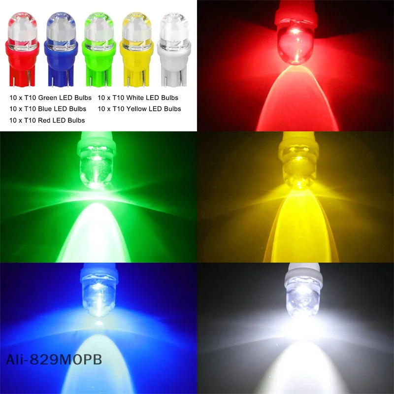 

【S】50PCS T10 194 168 2825 LED Speedometer Instrument Gauge Cluster Dash Light Bulbs