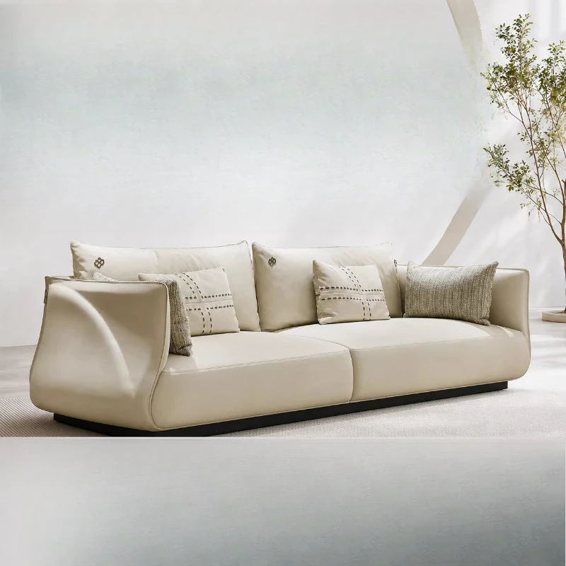 Modern low-rise upholstered sofa, suitable for living room furniture, sofa set, high-end leisure sofa, large villa cloud sofa