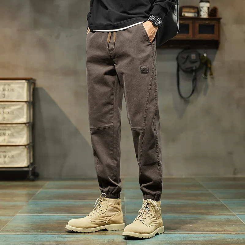 Spring Summer Straight Cargo Pants Men Multi-Pockets Army Military Slim Fit Work Joggers Casual Cotton Long Tactical Trousers