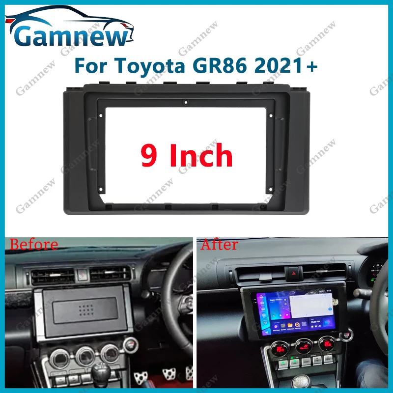 

9-дюймовая автомобильная рамка, адаптер для фасции, Android-радио, комплект панели для приборной панели для Toyota GR86 2021+