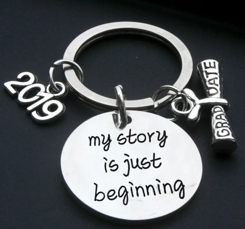 Ufine 304 stainless steel dad gift pendant my story is just begin pendant class of Jewelry Key Holder K087