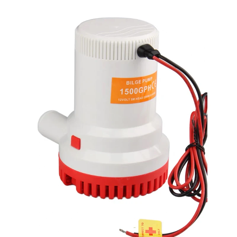 Large water outlet DC small water pump 12/24V bilge waterproof drainage pump 1500/2000/3000GPH