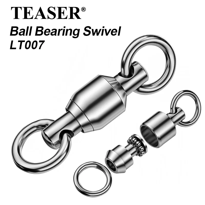 TEASER 10 Teile/beutel LT007 Große Lagerwirbel Edelstahl Figure8 Ringverbinder für Meeresangeln Hochgeschwindigkeitswirbel Zubehör
