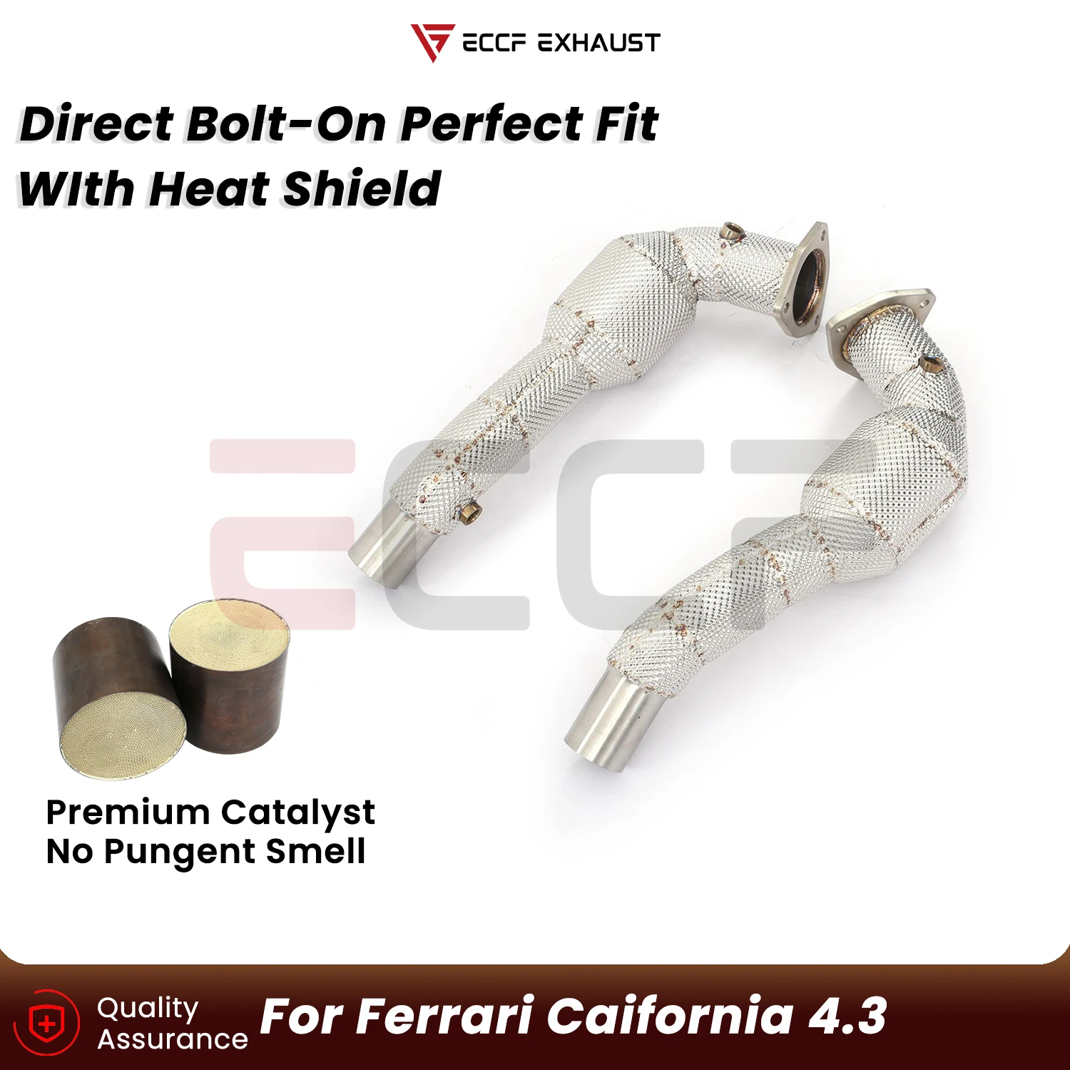 

Sporty Downpipe With Heat Shield For Ferrari Caifornia 4.3 Aggressive Exhaust Sound Plug and Play Upgrade Performance
