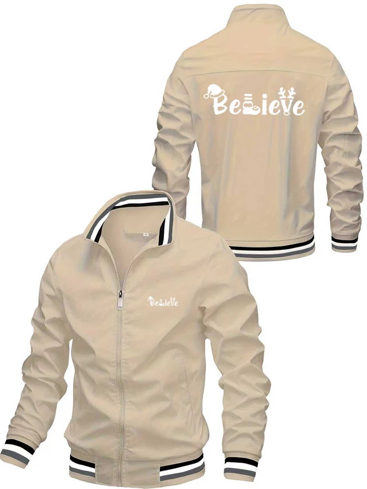 

2025 Мужская весенне-осенняя куртка с буквенным принтом, качественное и модное спортивное уличное мужское пальто