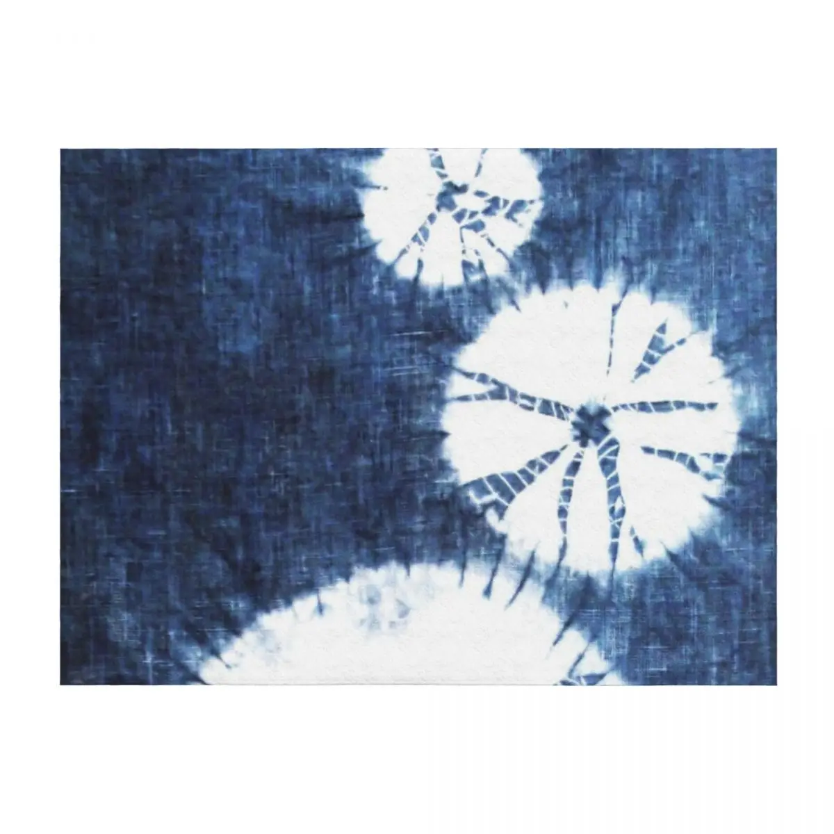 

Shibori Indigo Circles Throw Blanket Decorative Sofa Baby Bed Moving Blankets