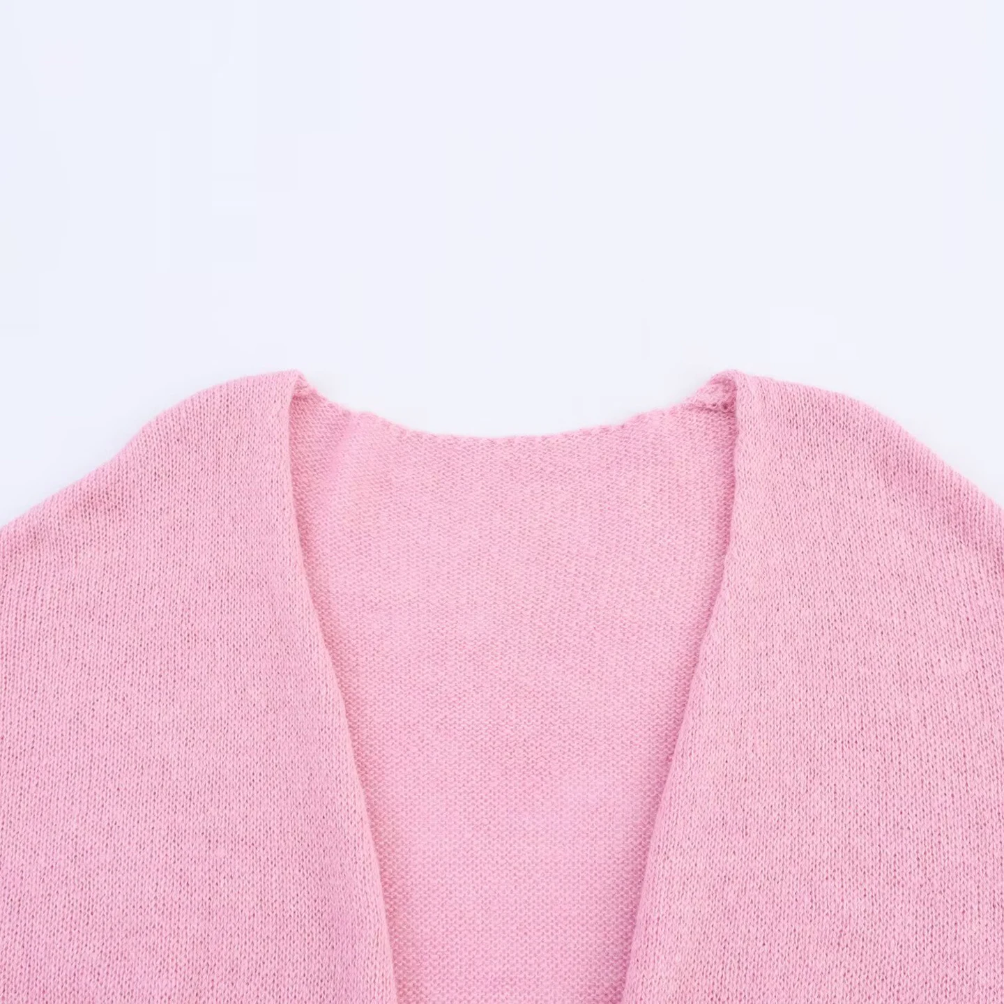 

Faionable Versatile Color Knitted Long Sve Open Cardigan Women's Summer 2025 New Arrival Polyester Fiber Loose Fit