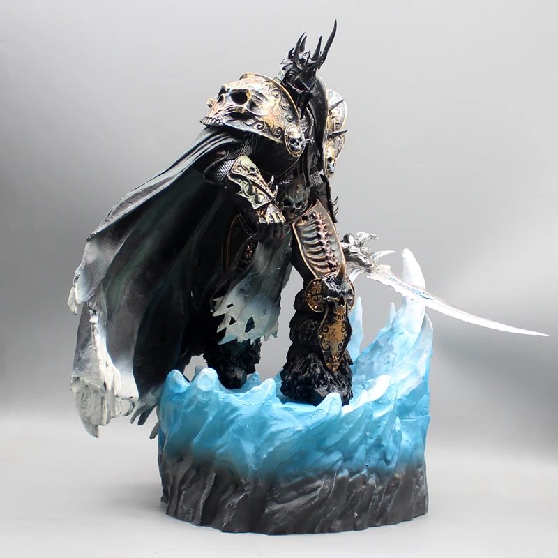 36cm Arthas Lich King Game Peripheral Frozen Throne Can Emit Light Pvc Model  Statue Ornament Desktop Decorations Toy Collection