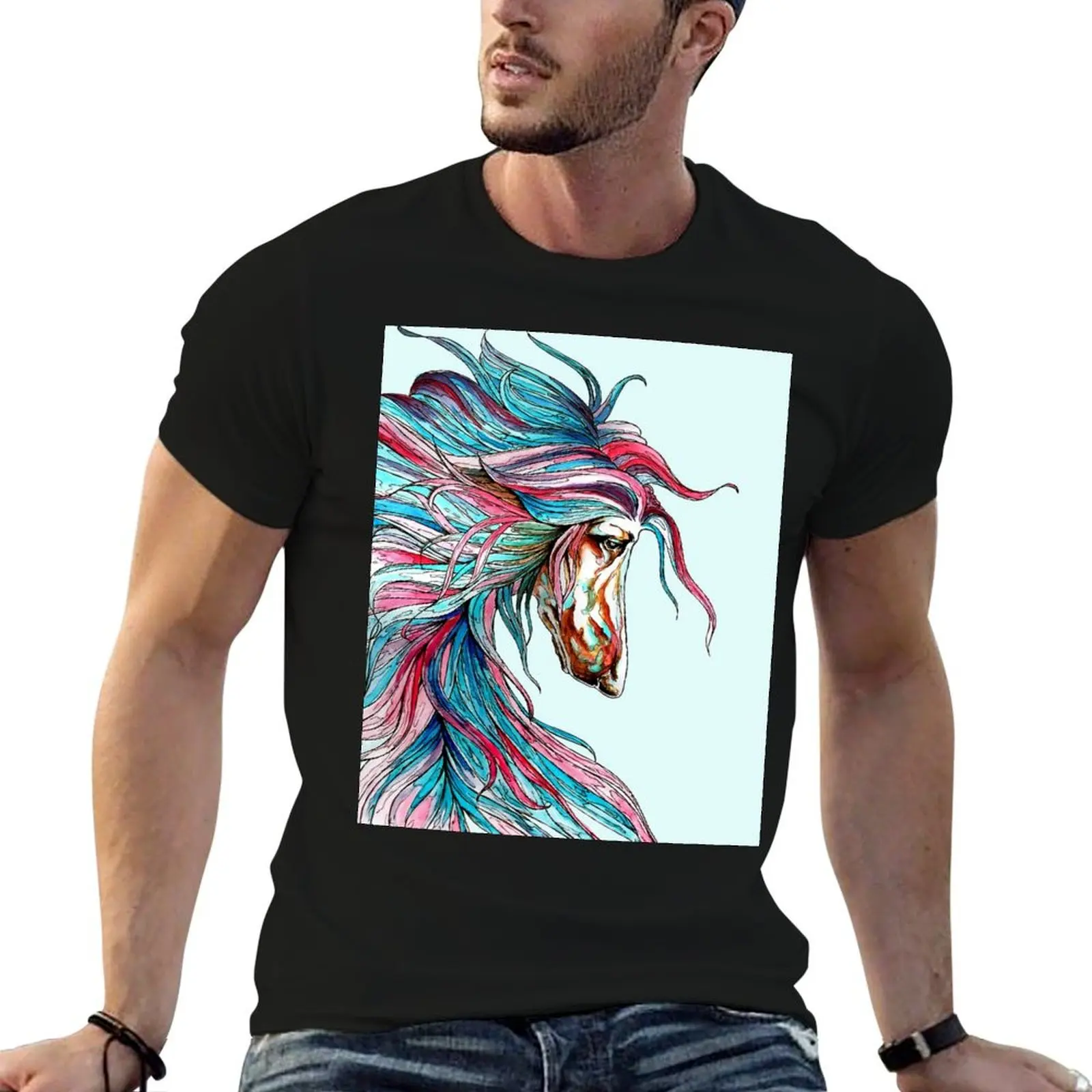 Afghan Hound.Coat of many colours. T-Shirt quick-drying customizeds shirts men