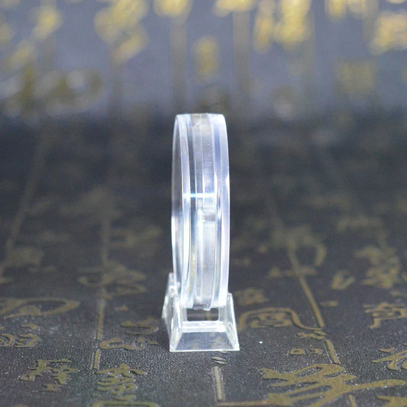 .1Pc Transparent Coin Holder Capsule Case Storage Box With Stand For Collectable Medals Coin Collection Home Supplies.