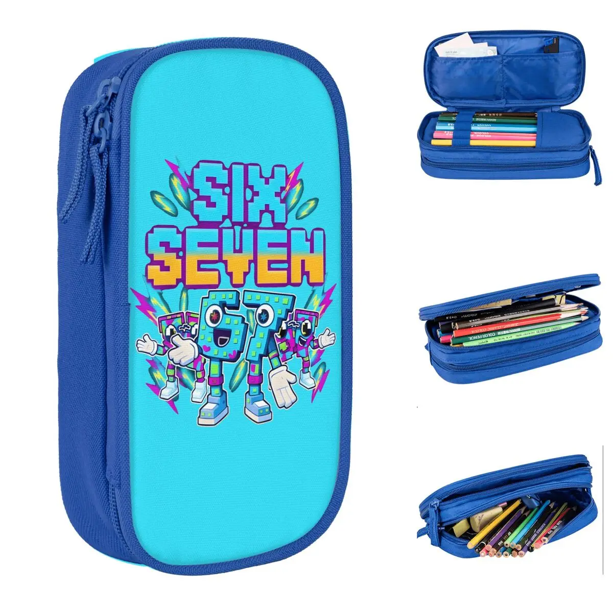 Six Seven 67 Meme 6 7 Pencil Case Pencilcases Pen Box for Student Big Capacity Bag School Supplies Gift Accessories