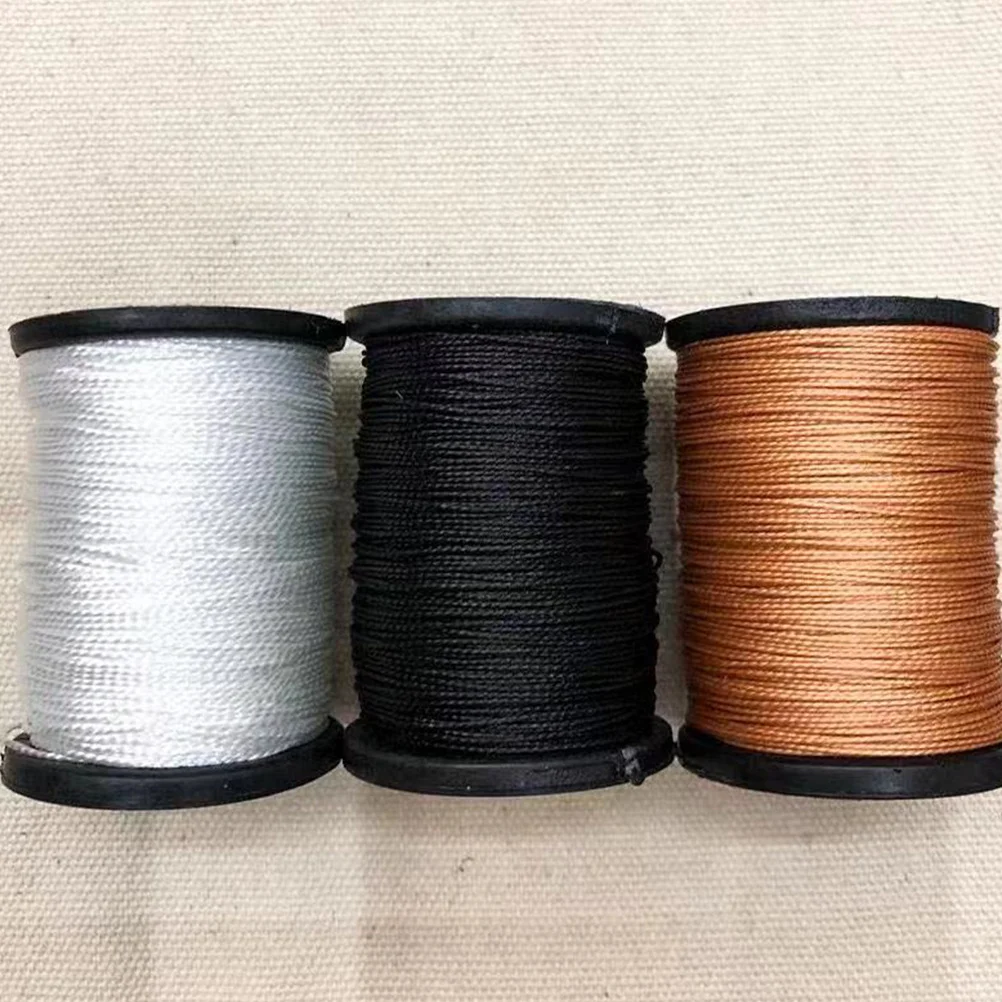 

3 Rolls Sewing Thread Multipurpose Bookbinding Cord Cobbler Thread Tailoring Line Black White Brown Durable Craft Stitching