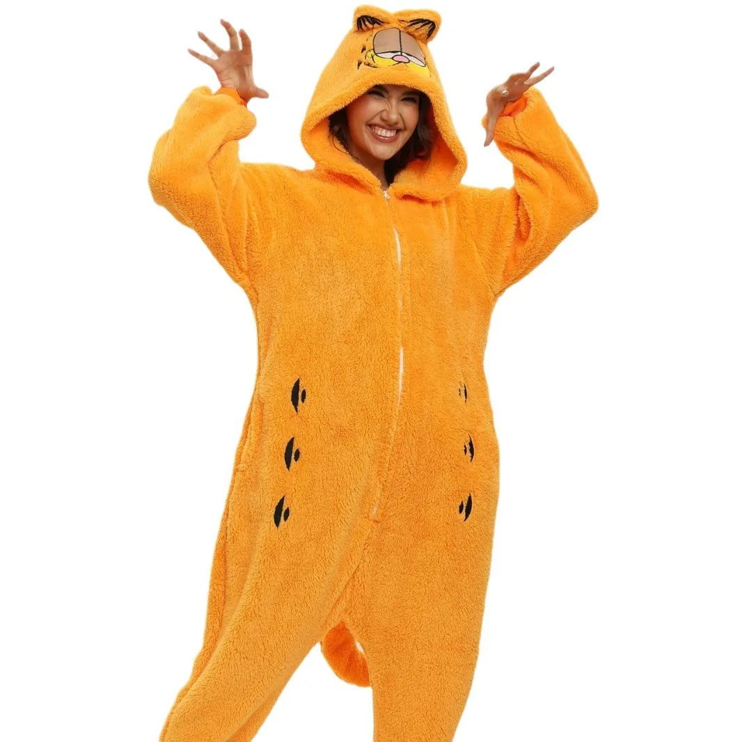 Disney Lotso Winter Adult Onesie Cosplay Garfield Cartoon Character Clothes Warm, Comfortable and Soft Home Can Be Worn Outside