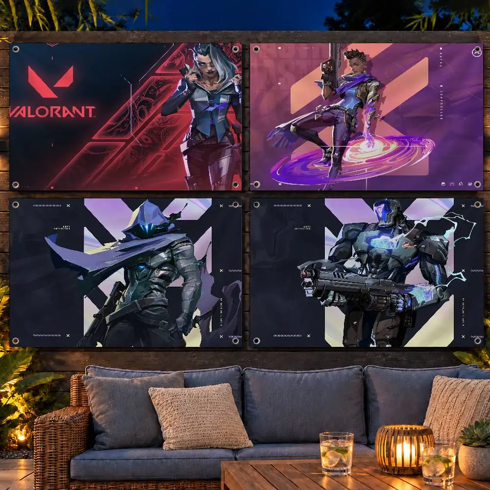 Trending Game Valorant Flag Banner Tapestry For Party Outdoor Garden Yard Home Decor