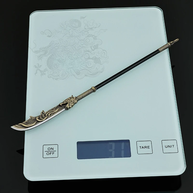 Modelo de armas frías de 22cm/8,66 pulgadas, cuchillo grande Xue Jinlian, armas de Metal de estilo antiguo, adorno de espada de juguete, colecciones de exhibición de escritorio