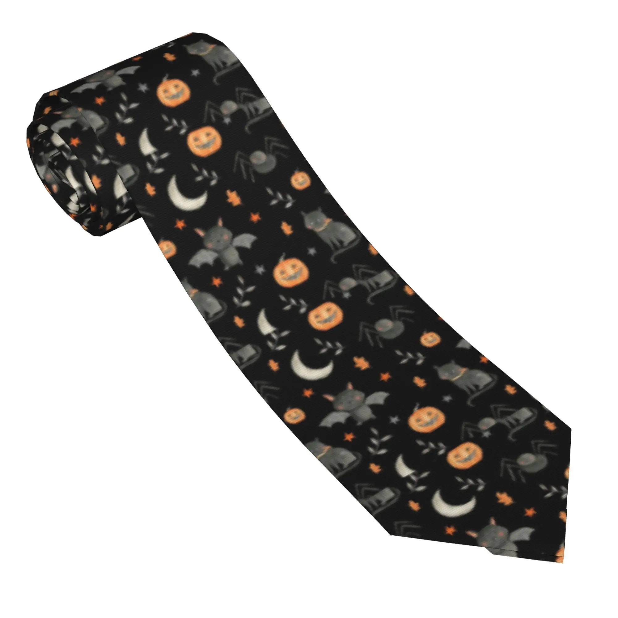 Halloween Party Unisex Necktie Skinny 8 cm Pumpkin Spooky Horror Neck Tie for Men Accessories Gravatas Wedding Cosplay Props