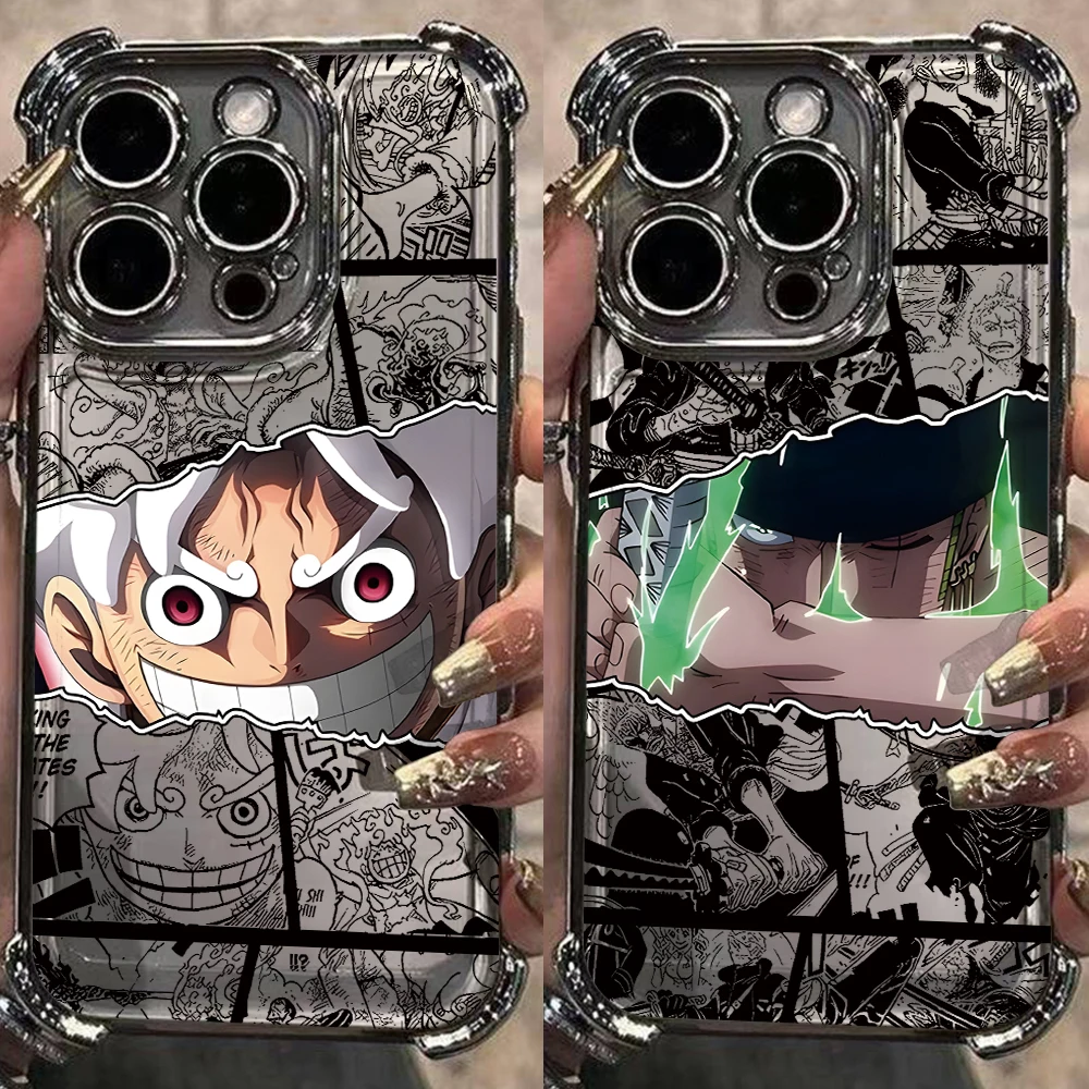 O-One Pieces Luffys Zoros Phone Case for Samsung Galaxy S26 S25 S24 S23 S22 S21 S20 FE Ultra Plus 5G Anti-drop Transparent Cover