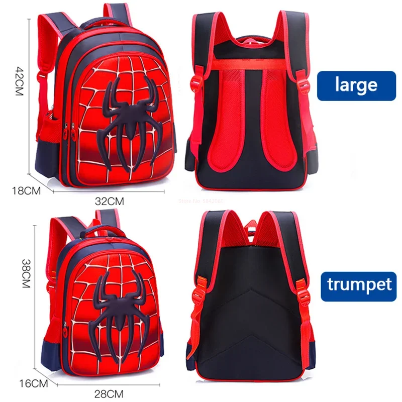 Marvel  Spiderman Backpacks Pencil Case Super Heroes 3d Load-reducing Student Backpack Kindergarten Backpack Kids Travel Bag Gif