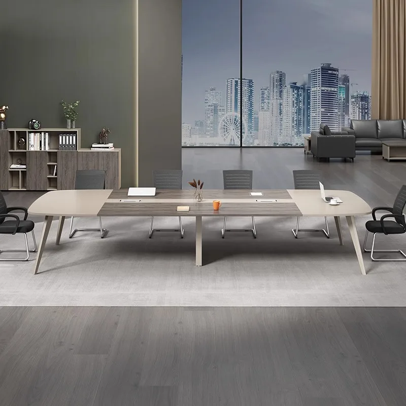 Combinación de mesa y silla para reuniones, negociación, mesa larga moderna y sencilla, banco de trabajo, muebles de oficina