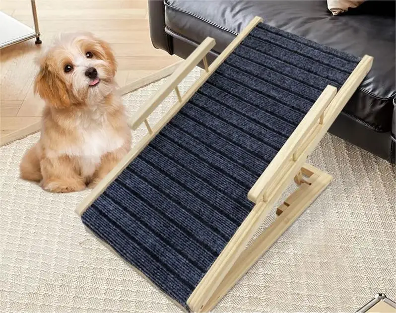 Factory Wholesale Pet Dog Cat Folding Wooden Ramp Amazon Selling Solid Wood Ladder Perfect for Couch or Bed