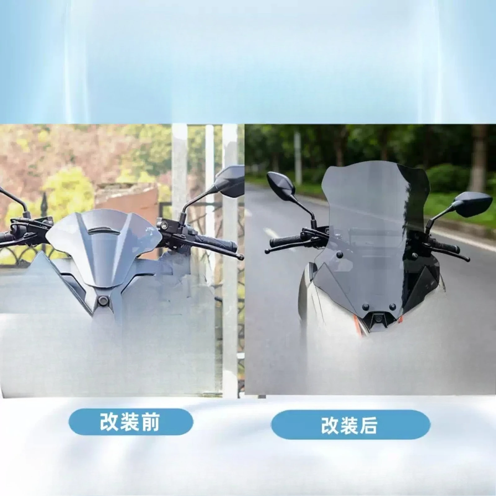 For Zontes 150X Enlarged 2nd Gen Windshield Modified Front Wind Deflector Glass With Cross Bar Motorcycle Windproof Accessories