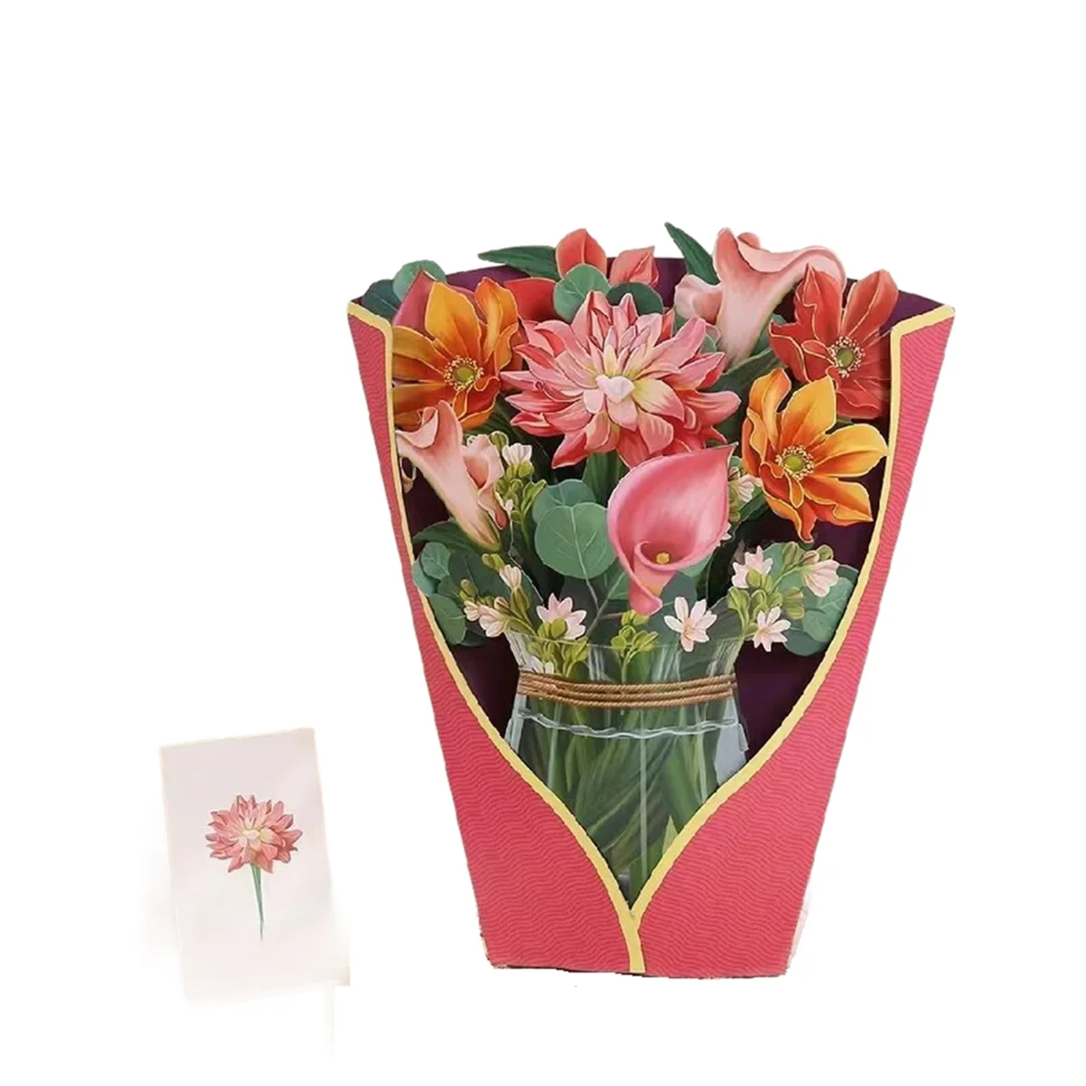 -Up Cards, Dear , 13.8Inch Life Sized Forever Flower Bouquet 3D Popup Greeting Cards with Note