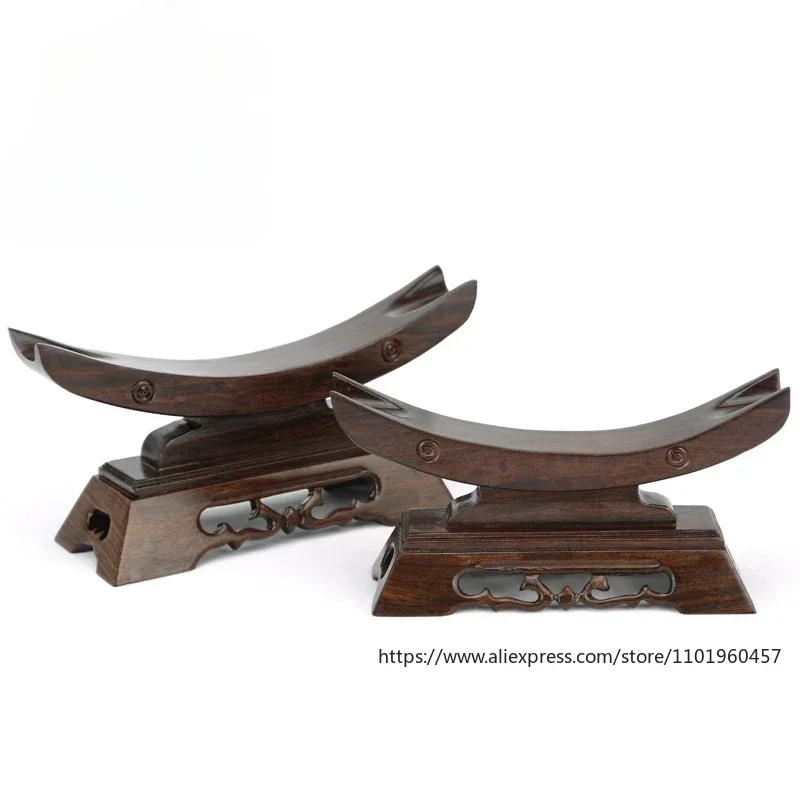 Wood Sword Stand Solid Sword Display Katana Stand Holder Crescent Shape for General Sword Household Storage Rack