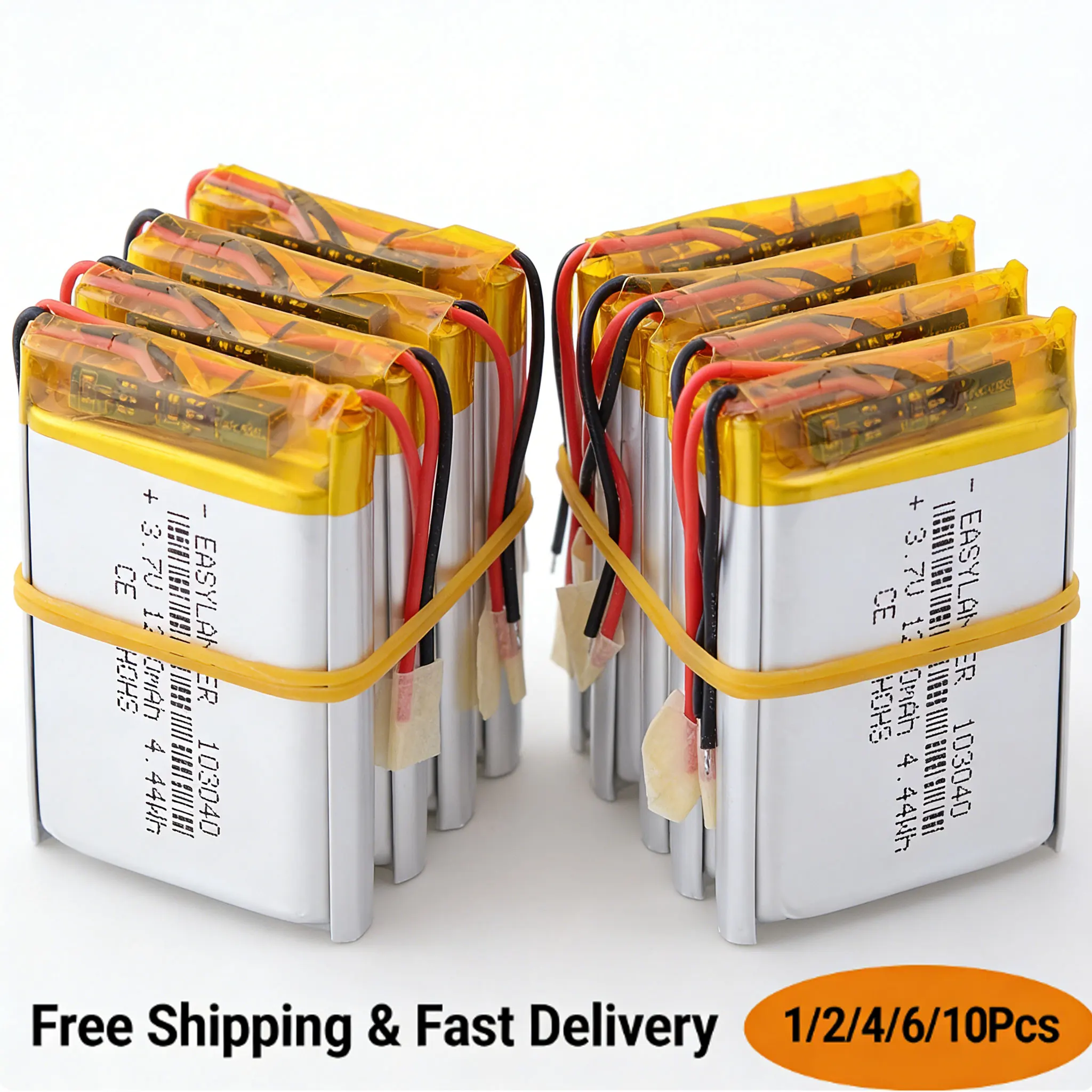 

103040 3.7V 1200mAh Li-ion Rechargeable Battery for MP3 DVD GPS Speaker Power Bank VR DVR Navigator