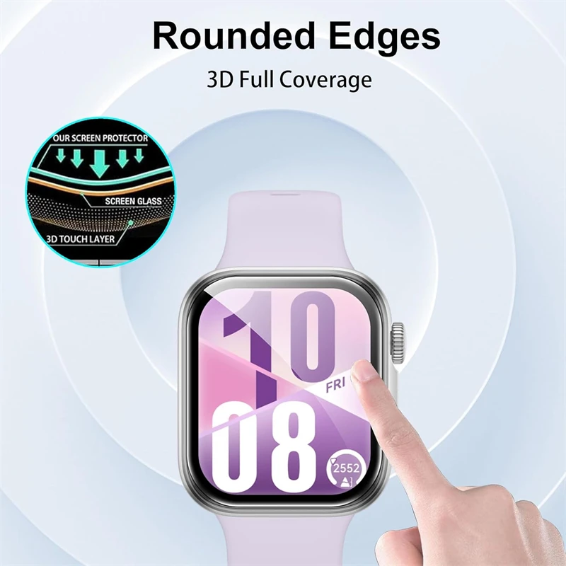 3-5Pcs 9D Curved Film For Huawei Watch Fit3 Fit4 SmartWatch Screen Protector Not Glass Full Cover for Huawei Watch Fit 3 4Pro image 3