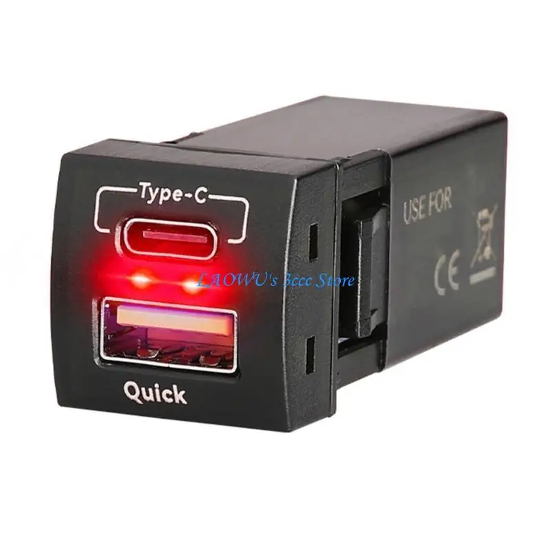 

Y8AD 12V/24V Car Phone PD30W Type C 18W USB Socket for Phones Tablets
