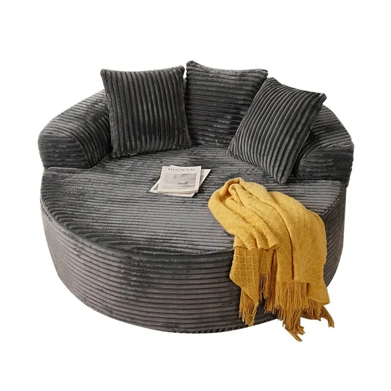 Round single sofa chair, rabbit plush pure sponge sofa bed