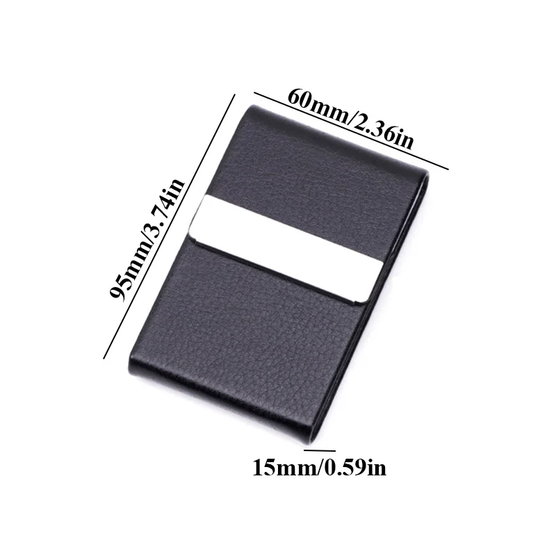 Name Card Holder Slim Pocket Business Card Holder Box PU Leather ID Case Credit Card Box Stainless Steel Buckle Business